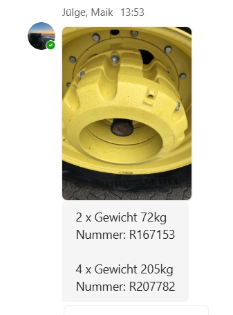 John Deere Hinterradgewichte Komplettsatz gebraucht – Produktbild 3